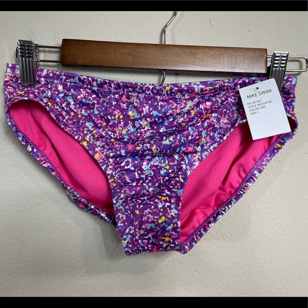 Nike Bikini Bottom Swim Swimming, purple Girls Sz L, NWT